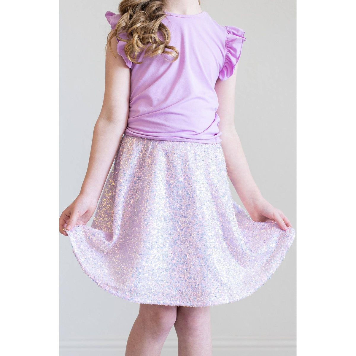 LAVENDER SEQUIN TWIRL SKORT