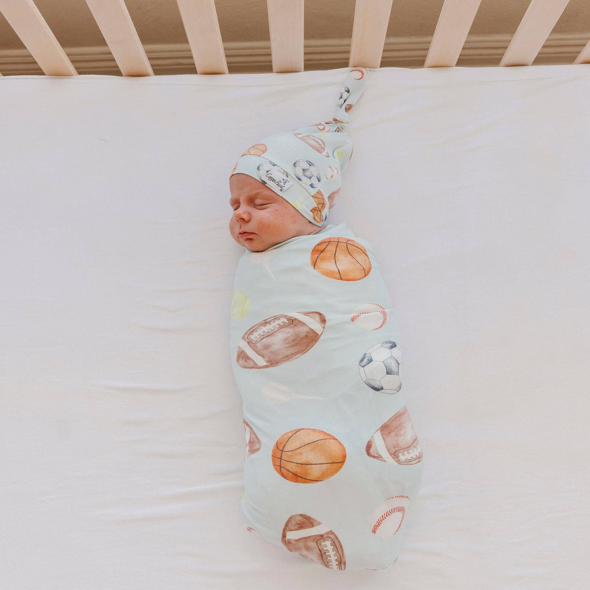 Top Knot Hat - Sports Medley: 0-4 Months