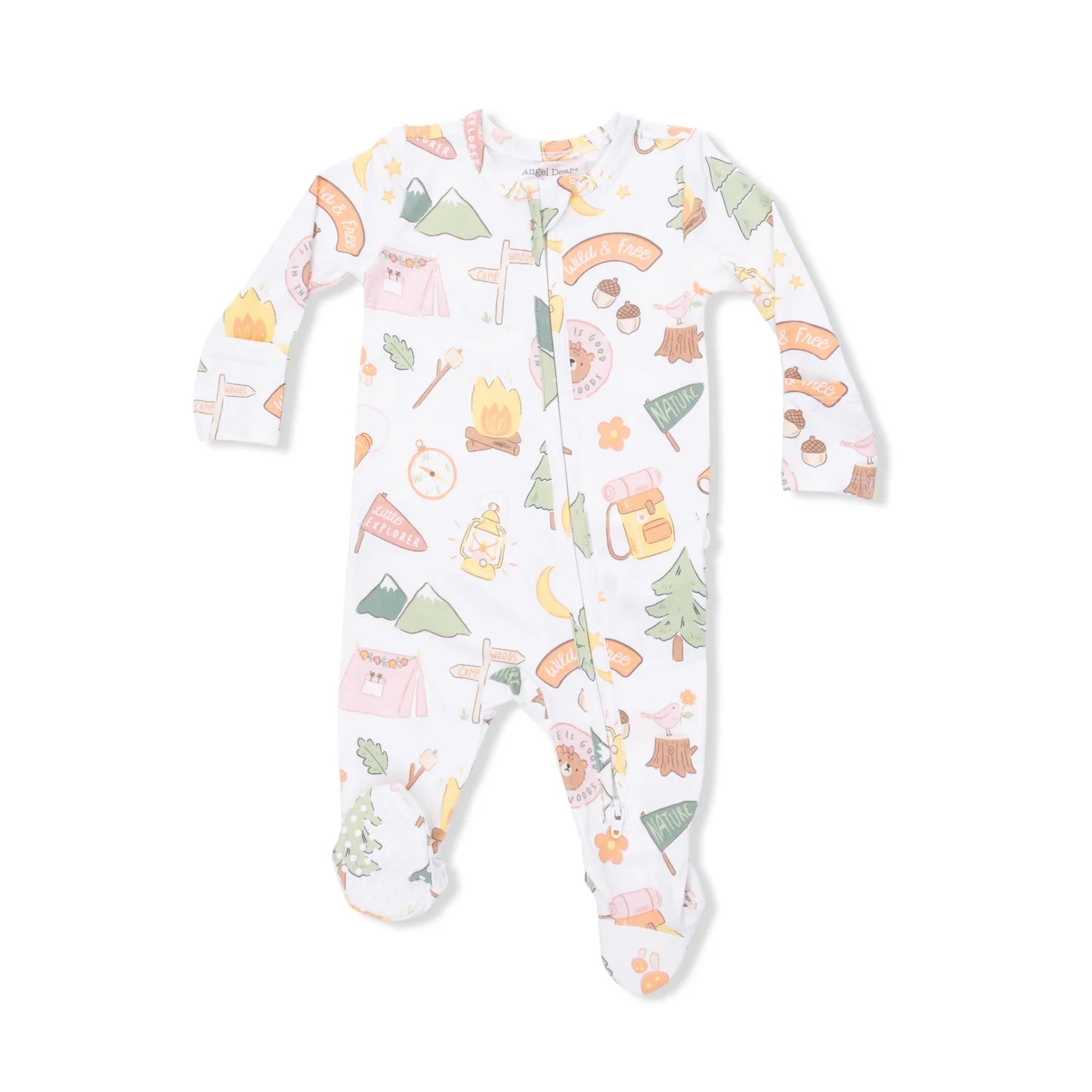 2 WAY ZIPPER RUFFLE BACK FOOTIE || CAMPING PINK