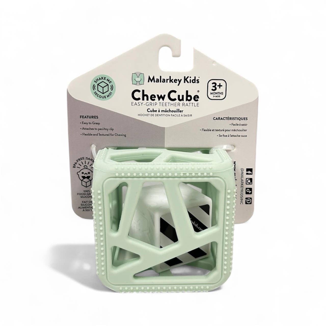 CHEW CUBE || SILICONE TEETHER RATTLE || PINK
