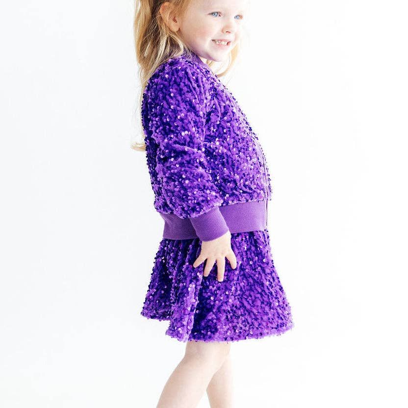 VELVET SEQUIN TWIRL SKORT || PURPLE