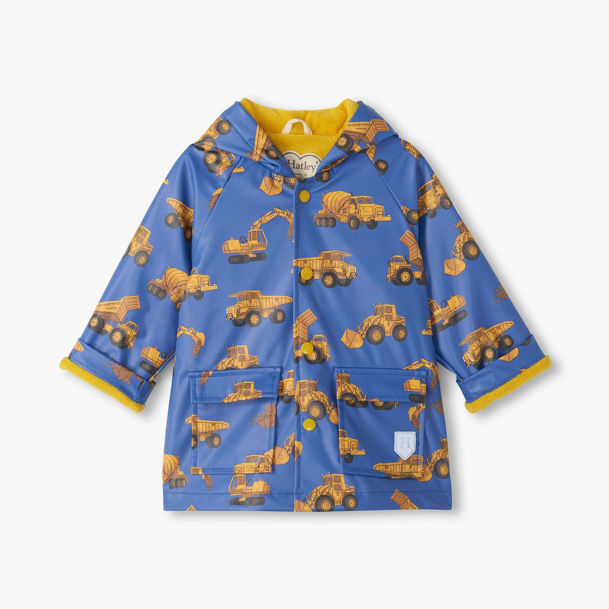 Construction Trucks Snap Rain Coat - Classic Blue