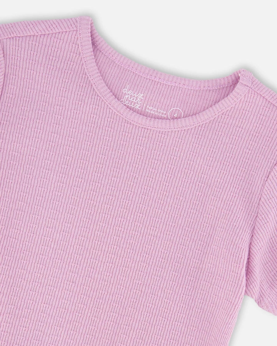 CRINKLE JERSEY T-SHIRT || LILAC