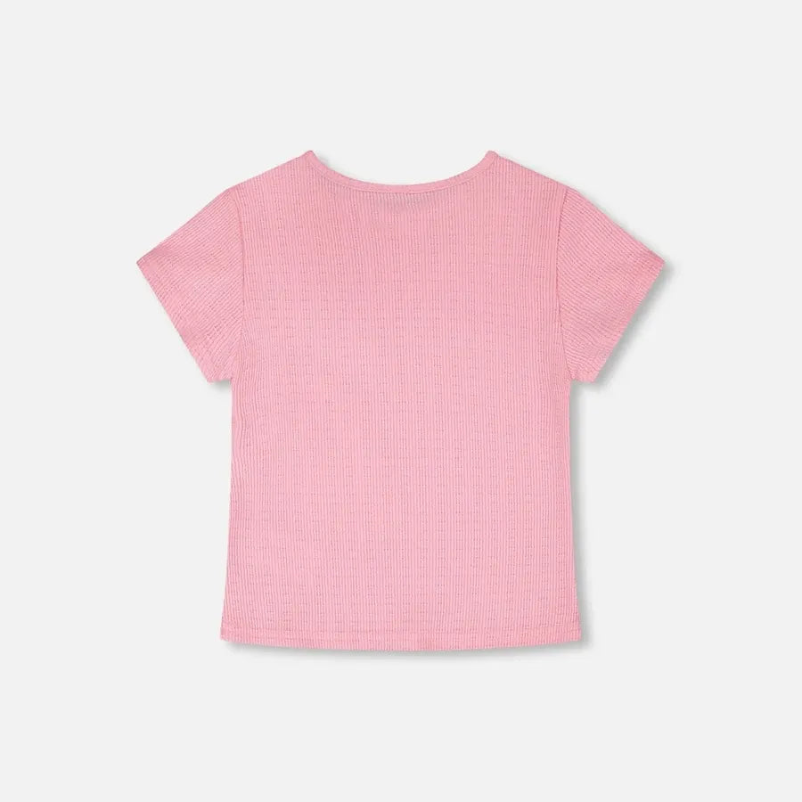 CRINKLE JERSEY T-SHIRT || PINK