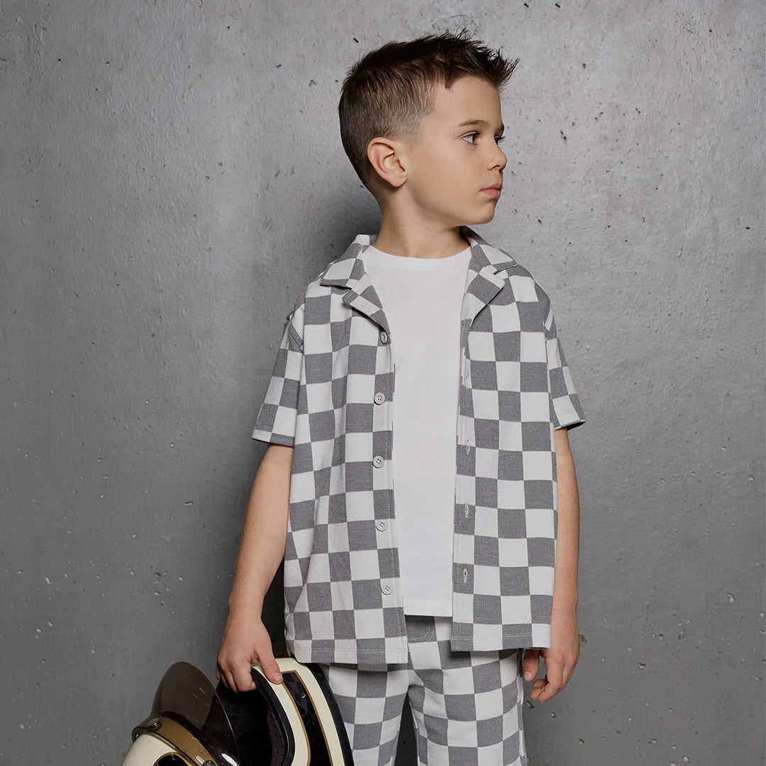 CHECKERBOARD SHORT || DARK GREY
