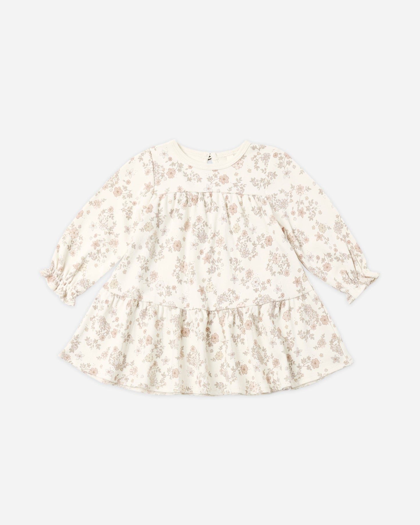 TIERED JERSEY DRESS FLORAL VINE