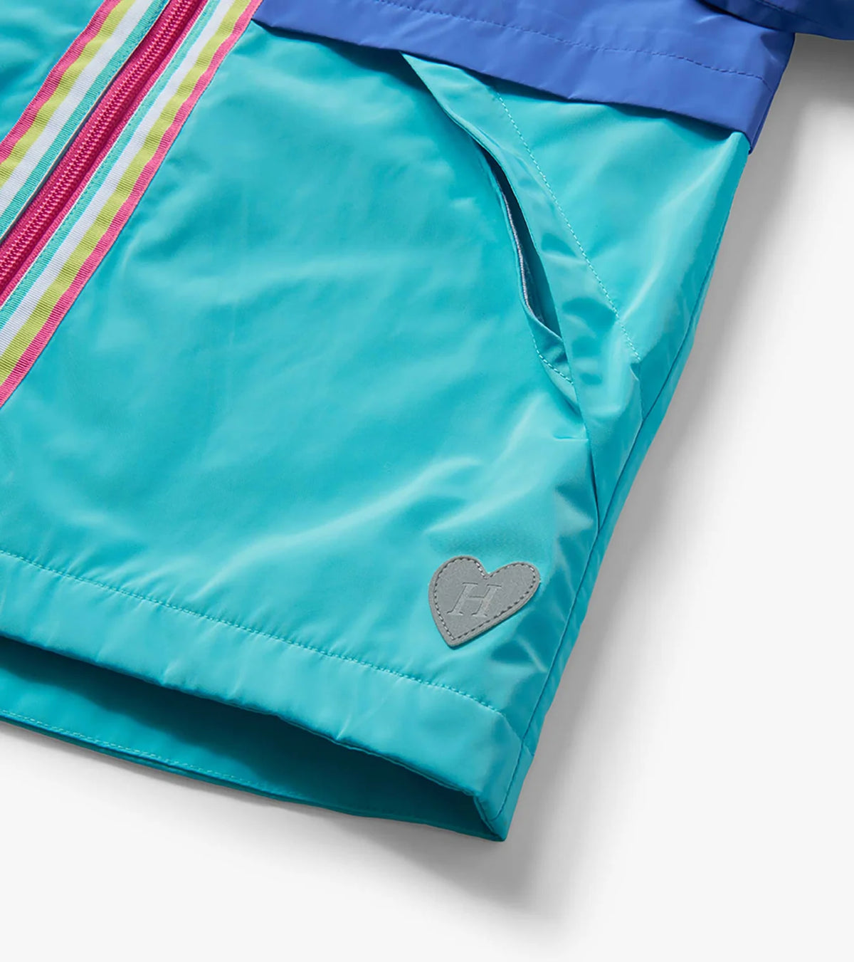 BLUE BLOCK JERSEY LINED RAIN JACKET