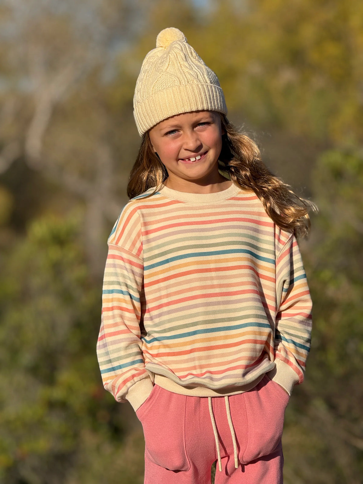 ALANA SWEATSHIRT || CANDY STRIPE