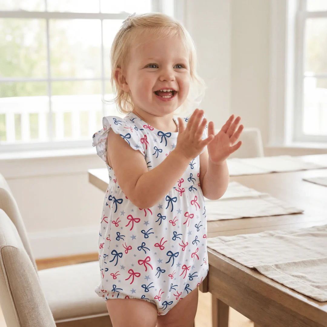 BAMBOO RUFFLE ROMPER || GOD BLESS BOWS