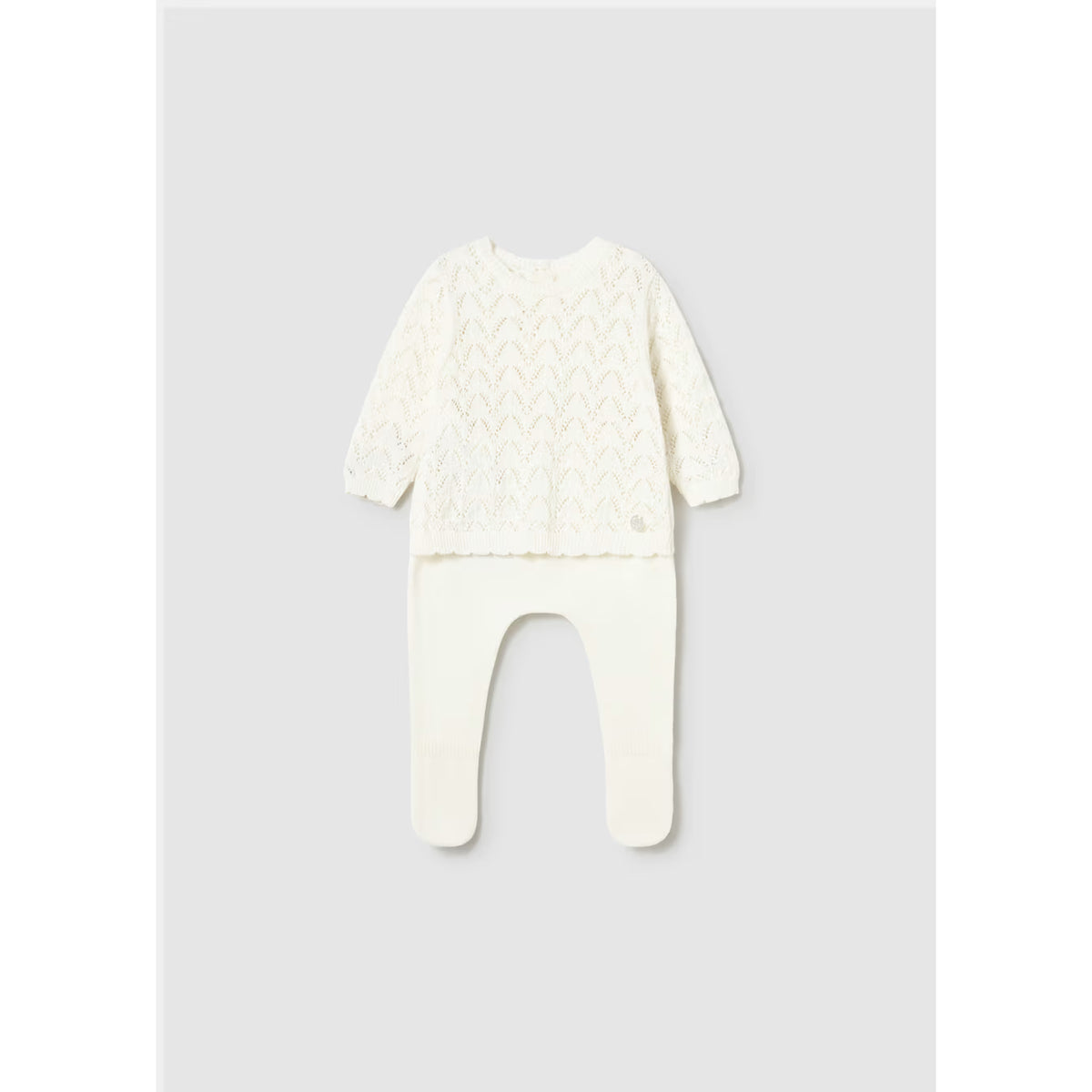 NEWBORN KNIT PANTS AND SWEATER SET || CERAMIC