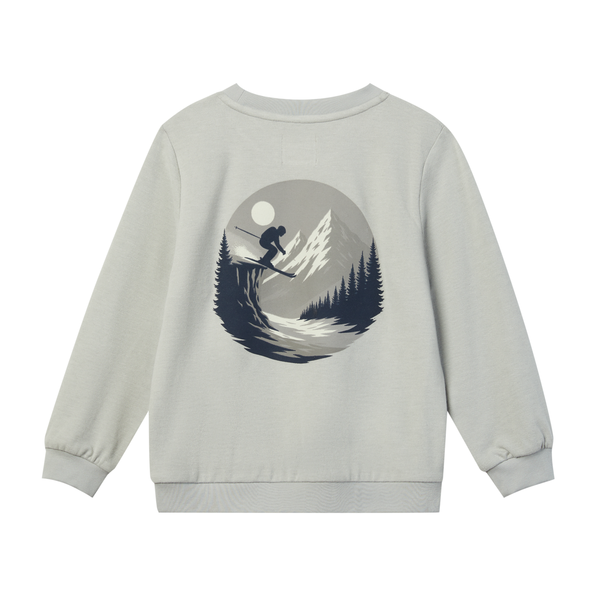 JESTER BACK PRINT SWEATSHIRT GREY SKI PRINT