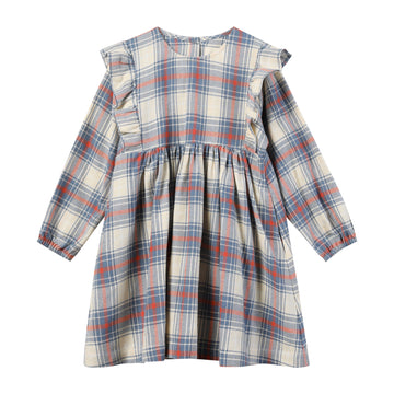 Anya Dress in Faded Blue Plaid