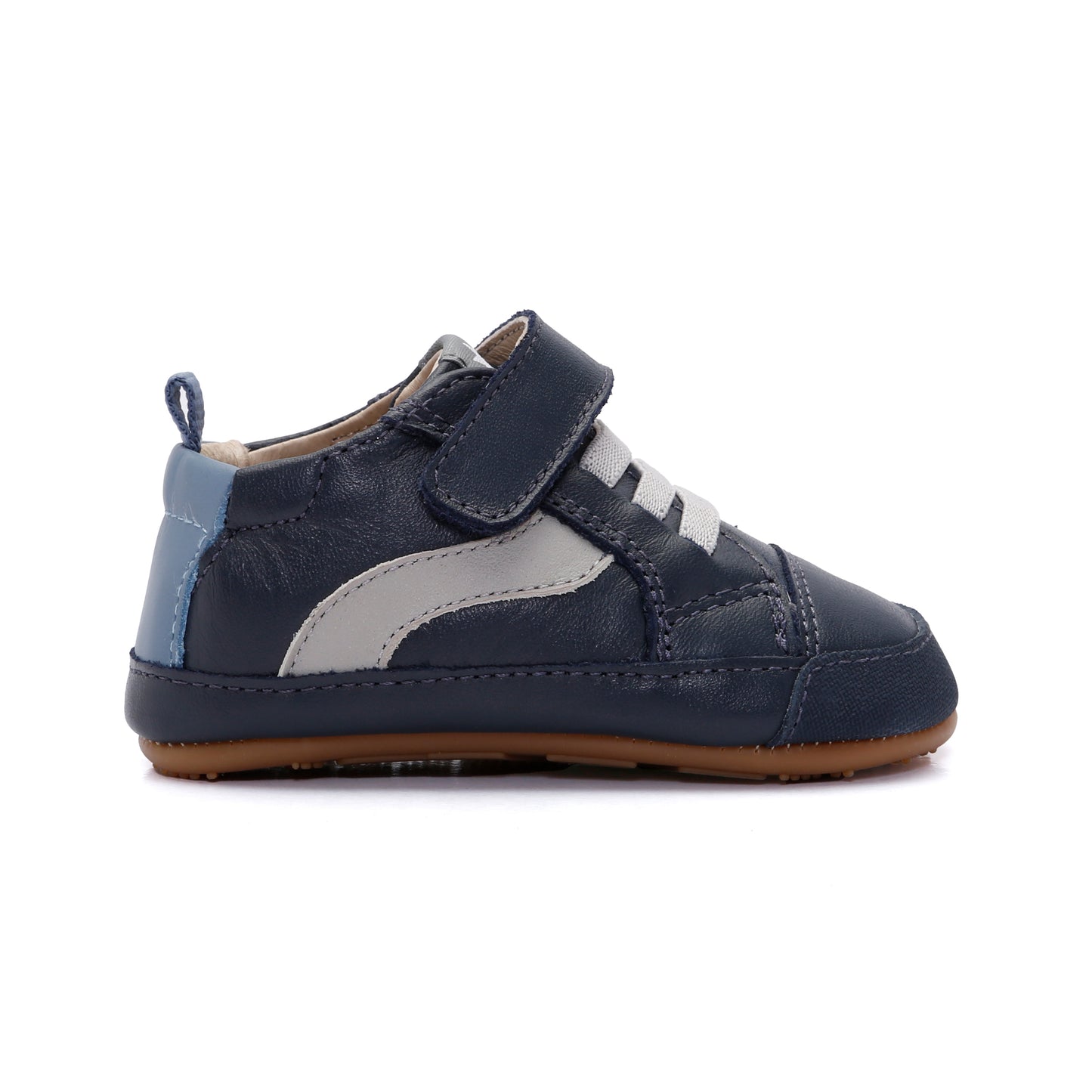 KIDS FIRST WAVE LEATHER SNEAKER || NAVY