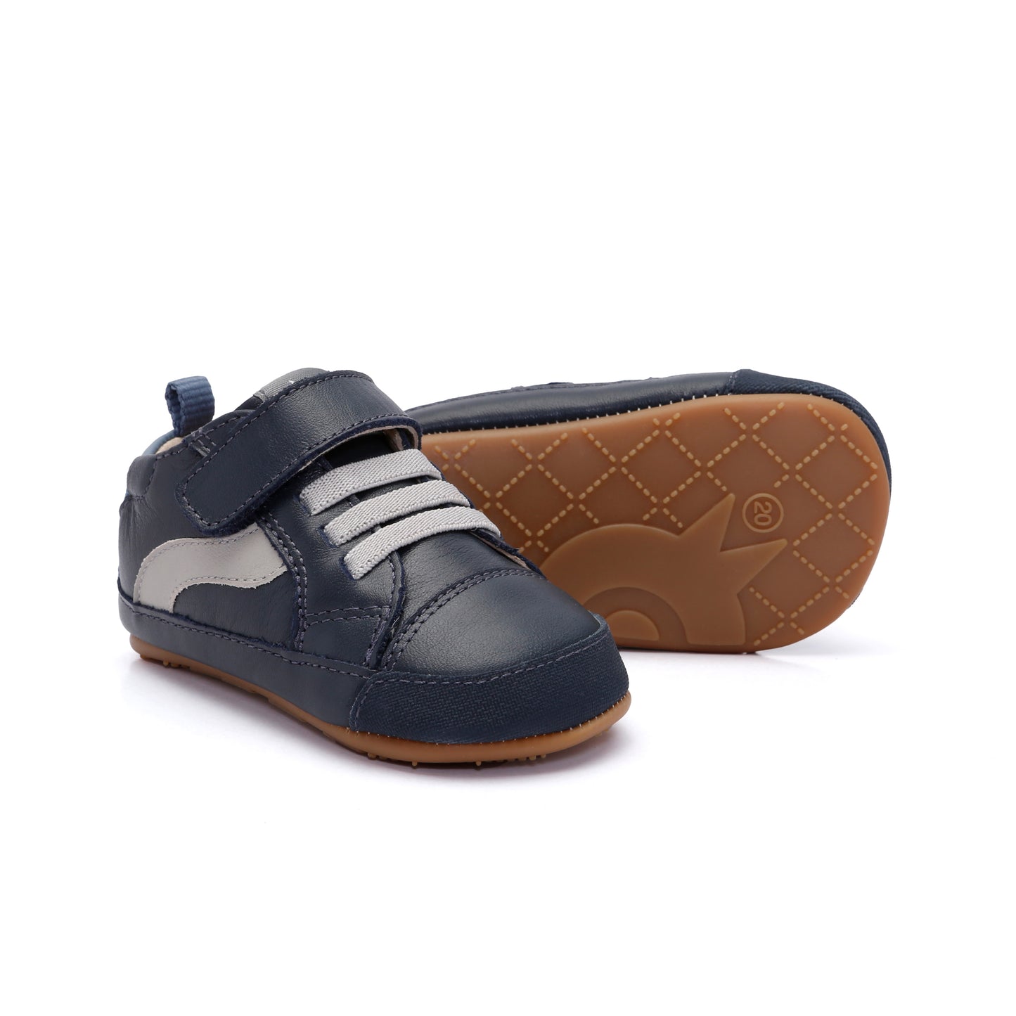 KIDS FIRST WAVE LEATHER SNEAKER || NAVY