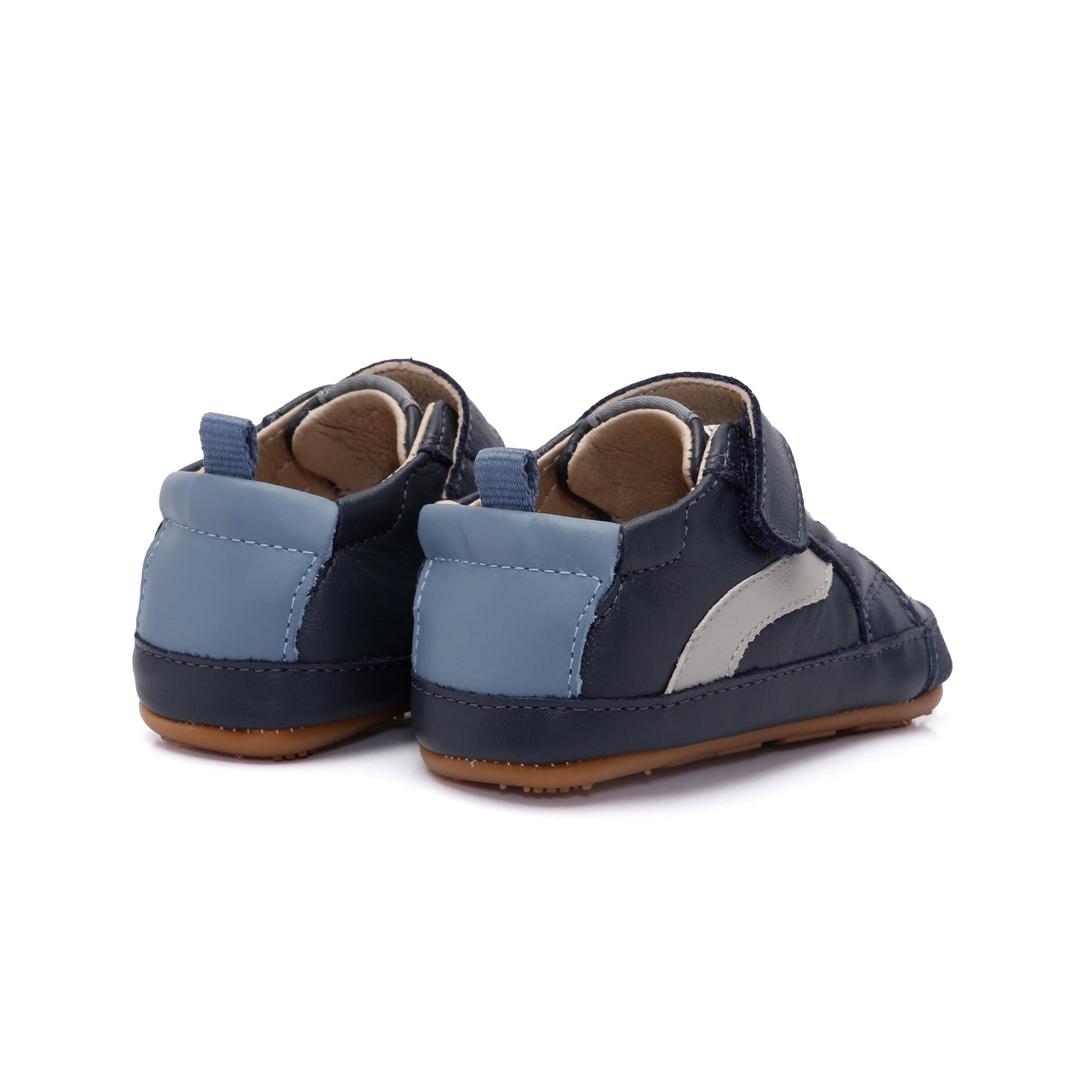 KIDS FIRST WAVE LEATHER SNEAKER || NAVY