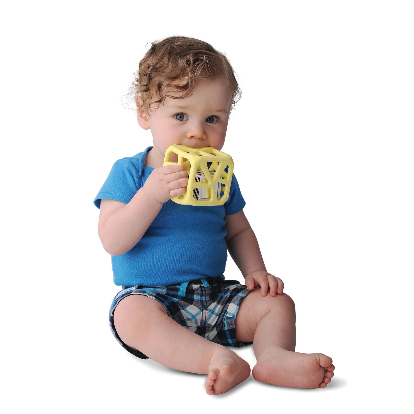 CHEW CUBE || SILICONE TEETHER RATTLE || MARBLE GREY