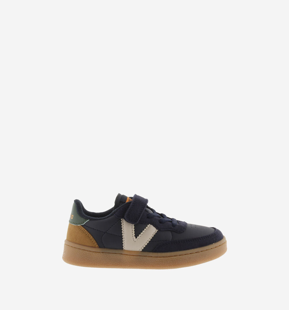 OSLO LEATHER-EFFECT CONTRAST STRAP SNEAKERS
