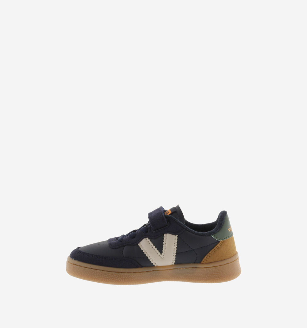 OSLO LEATHER-EFFECT CONTRAST STRAP SNEAKERS