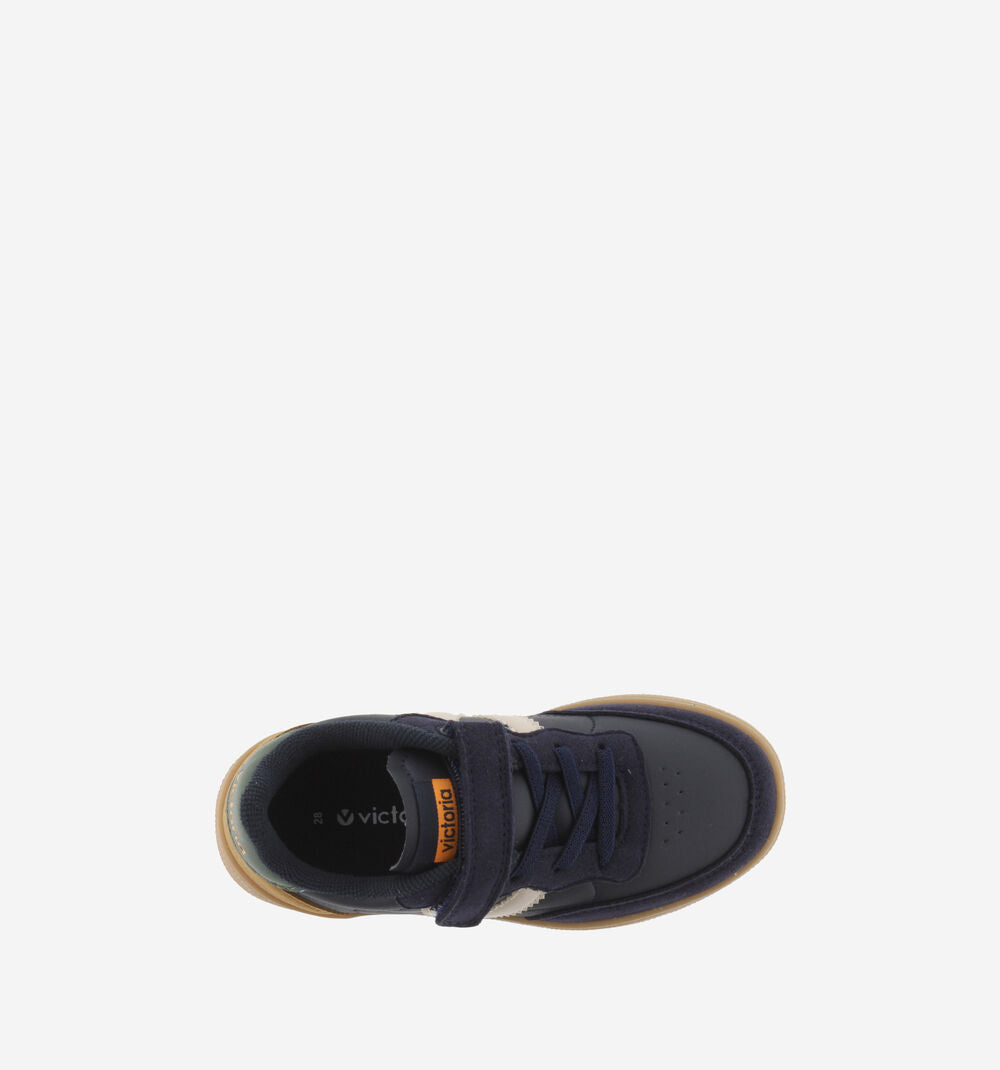 OSLO LEATHER-EFFECT CONTRAST STRAP SNEAKERS