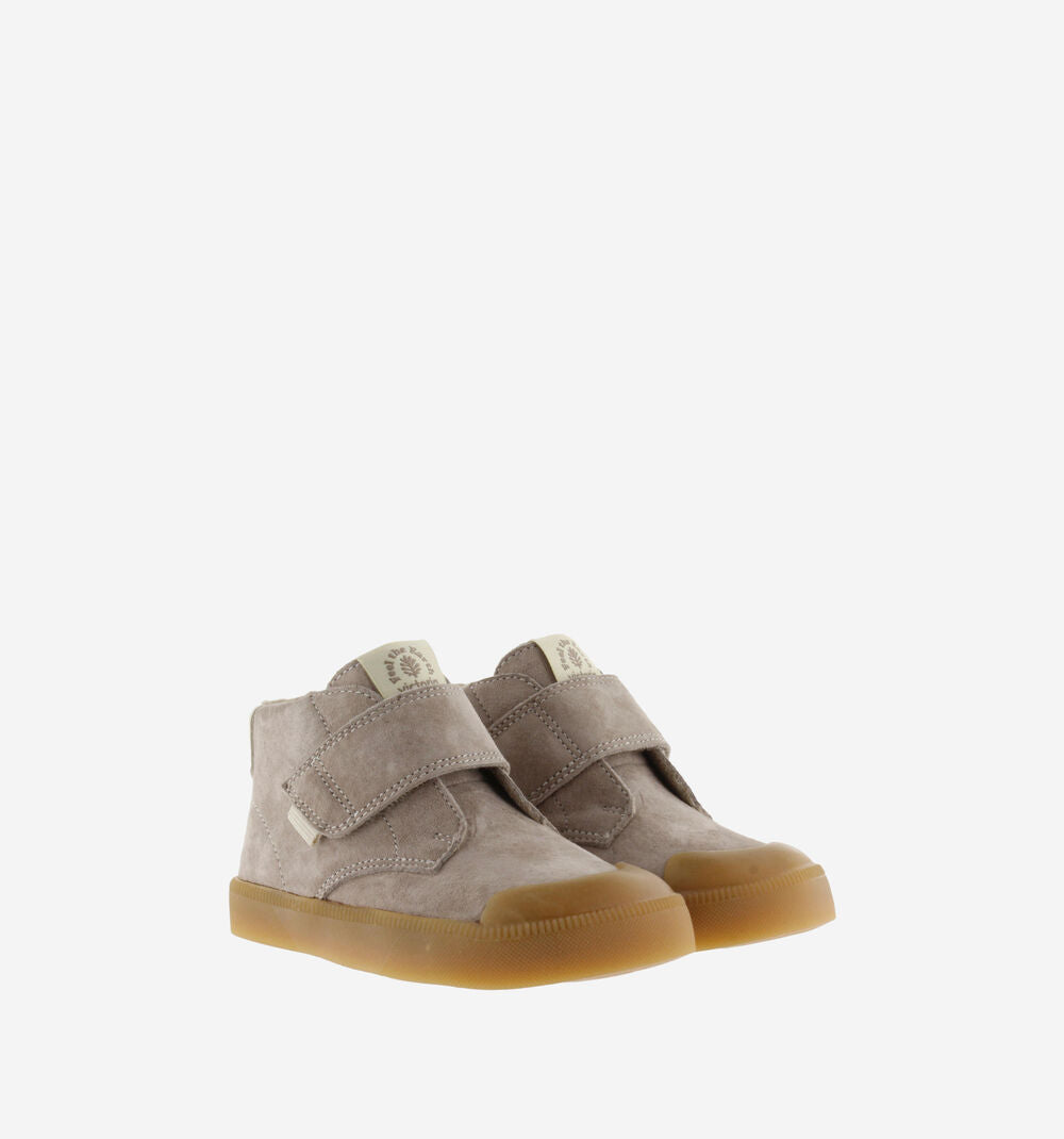 OLIVER BAREFOOT SUEDE ANKLE STRAP SNEAKERS || TAUPE
