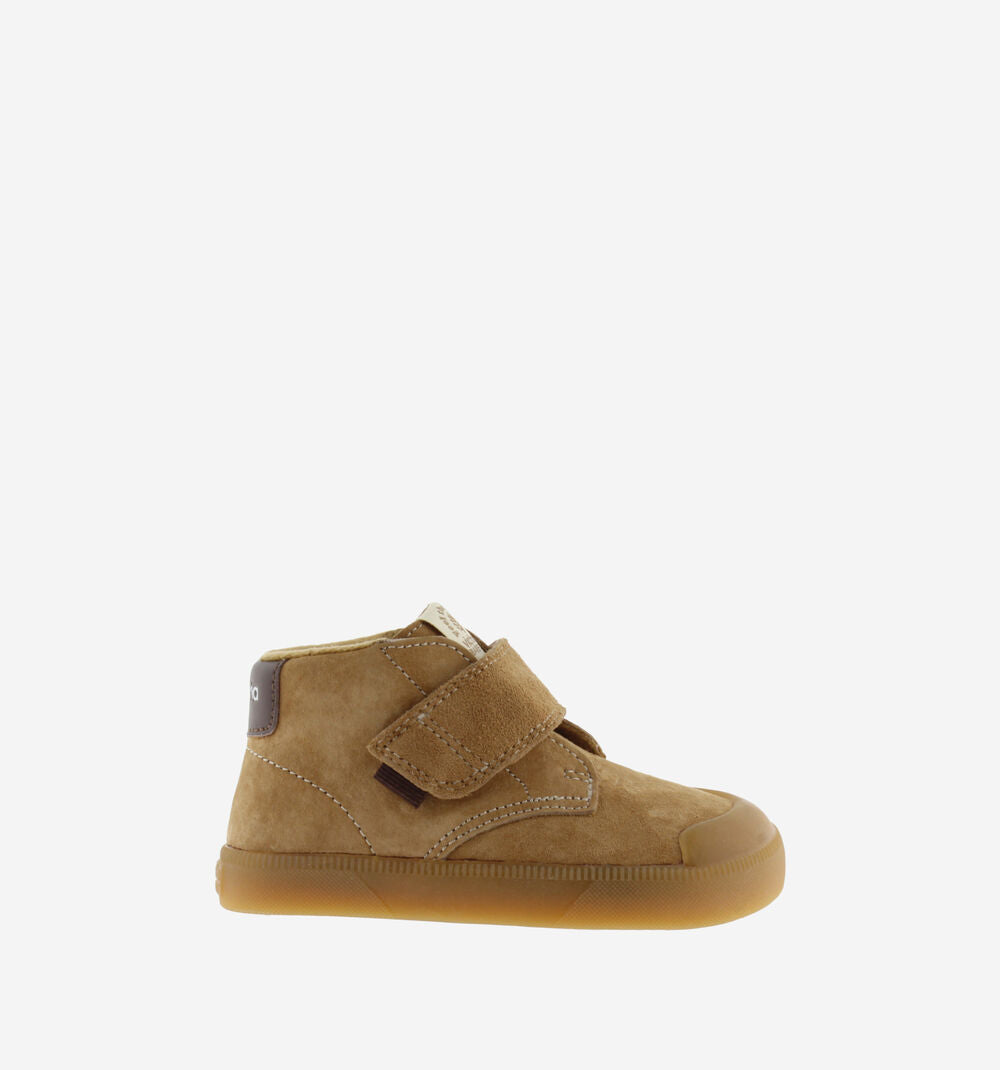 OLIVER BAREFOOT SUEDE ANKLE STRAP SNEAKERS || CAMEL