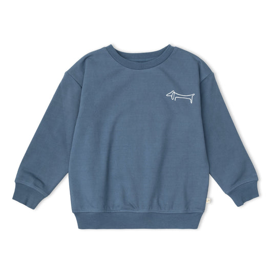 Organic Fleece Sweatshirt - Dachshund on model