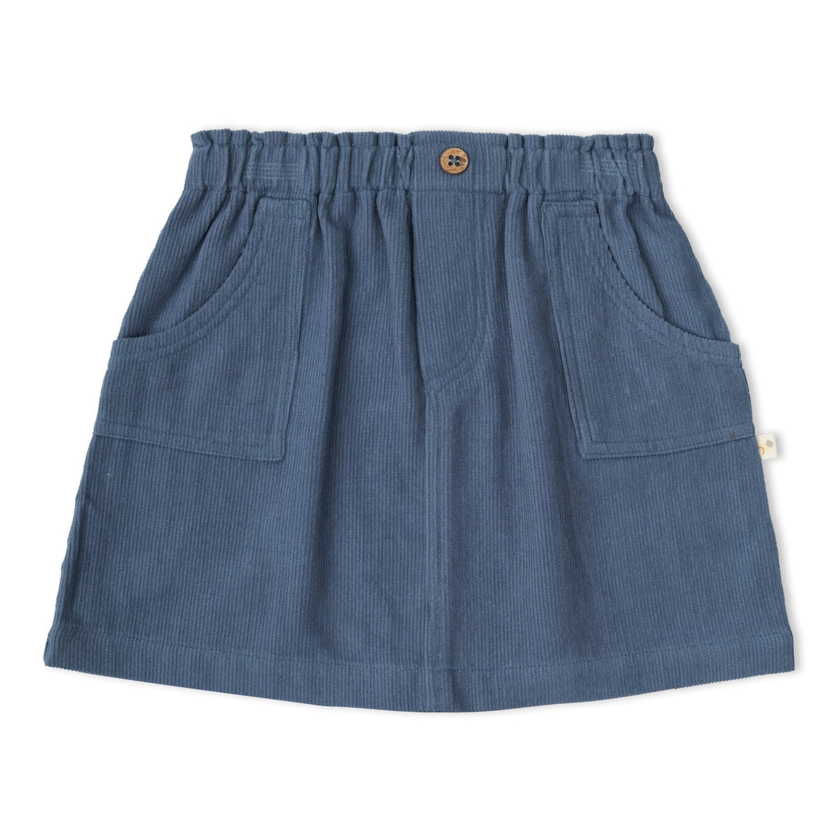 Organic Corduroy Skirt - Navy on model