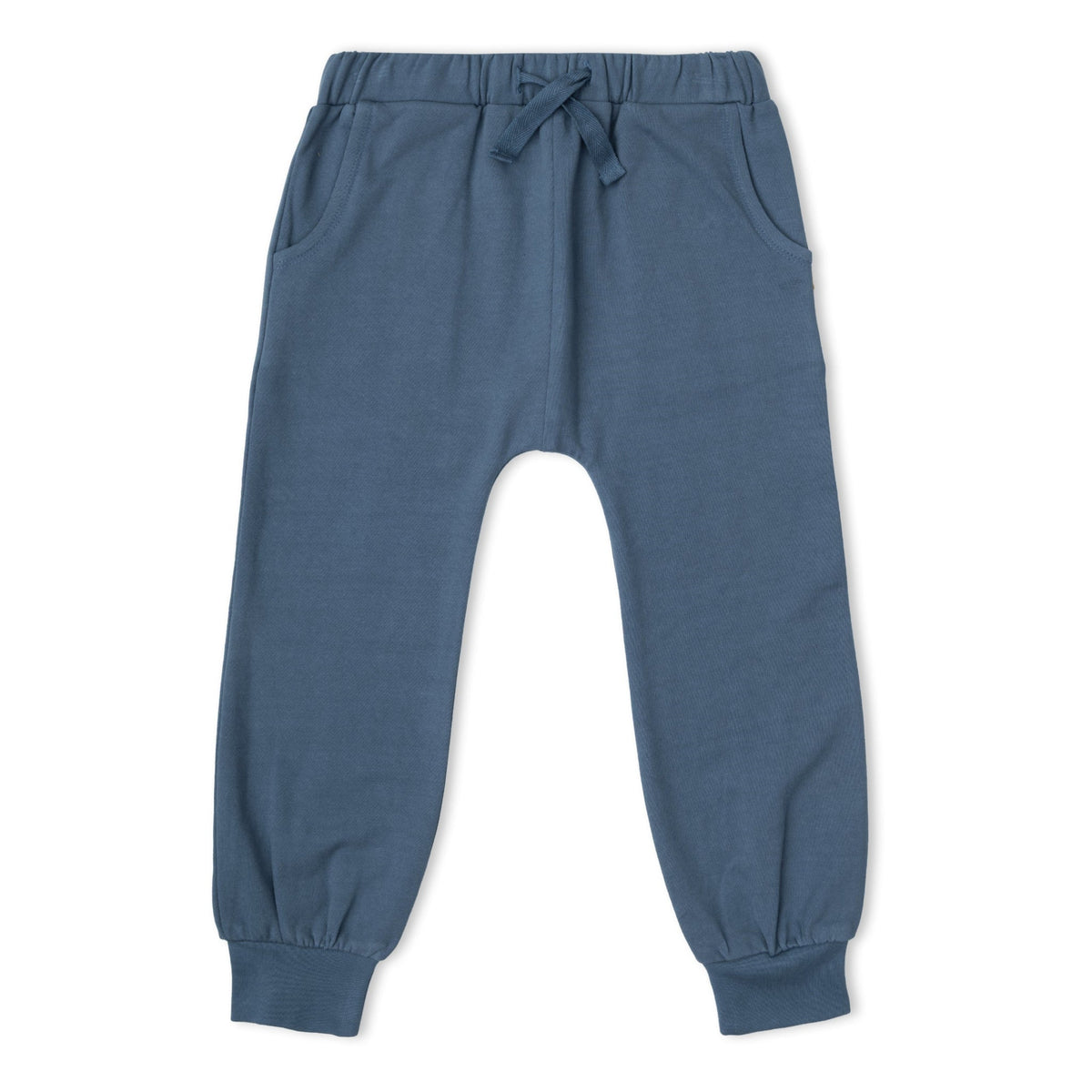Organic Fleece Jogger Pants - Navy on model