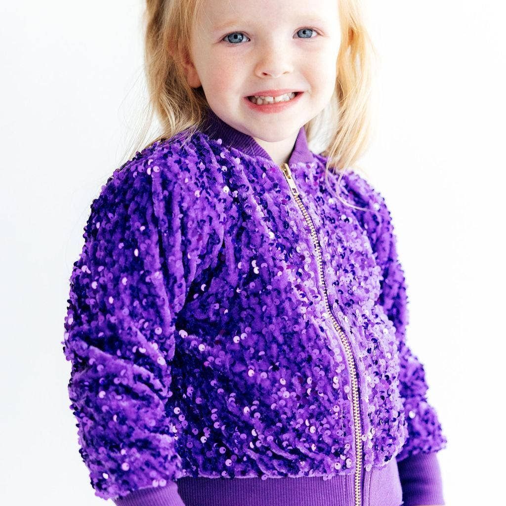 VELVET SEQUIN JACKET || PURPLE