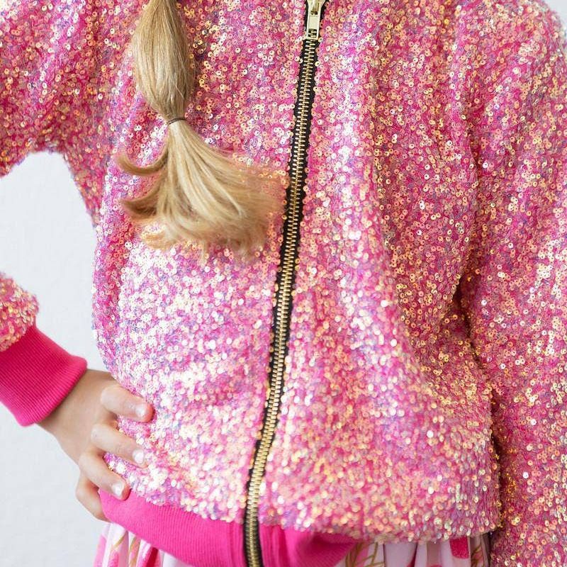 SEQUIN JACKET || HOT PINK