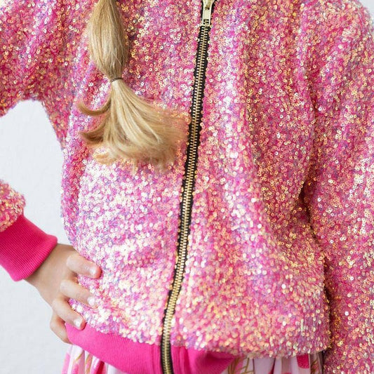 SEQUIN JACKET || HOT PINK