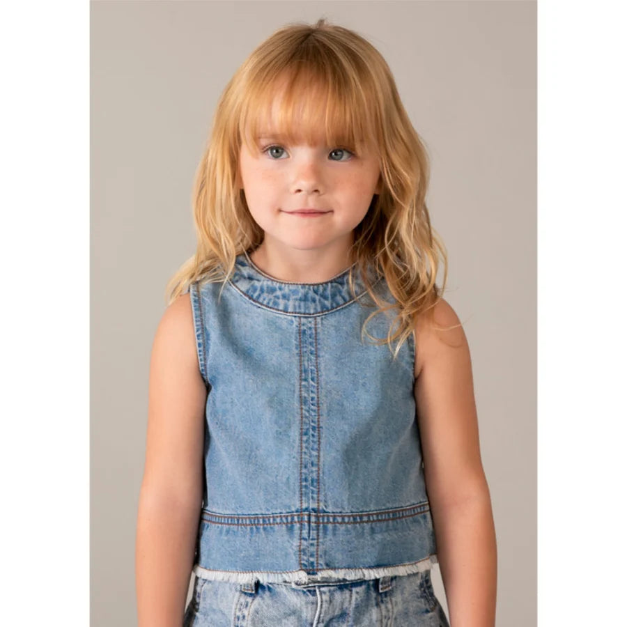 DENIM SLEEVELESS TOP