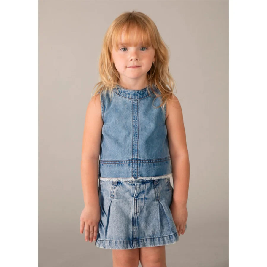 DENIM SLEEVELESS TOP