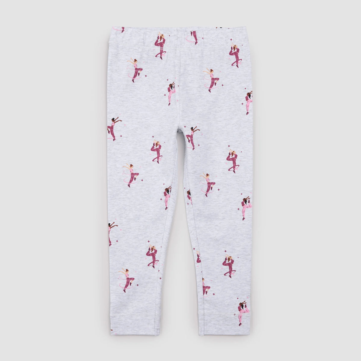 DANCER PRINT ON LIGHT GRAY LEGGINGS