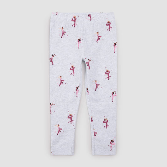 DANCER PRINT ON LIGHT GRAY LEGGINGS
