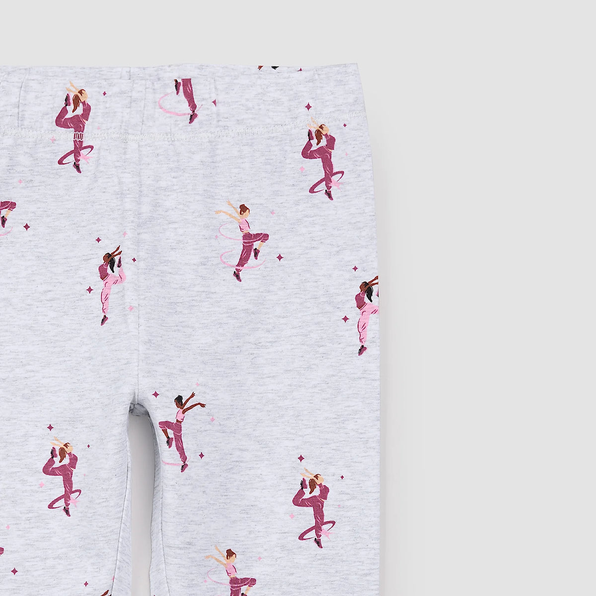 DANCER PRINT ON LIGHT GRAY LEGGINGS