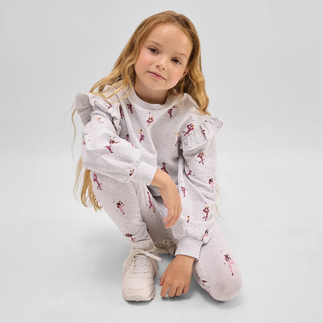 DANCER PRINT ON LIGHT GREY SWEATSHIRT