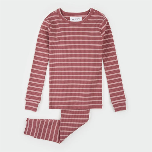 STRIPED MODAL RIB PJ SET || JAZZBERRY