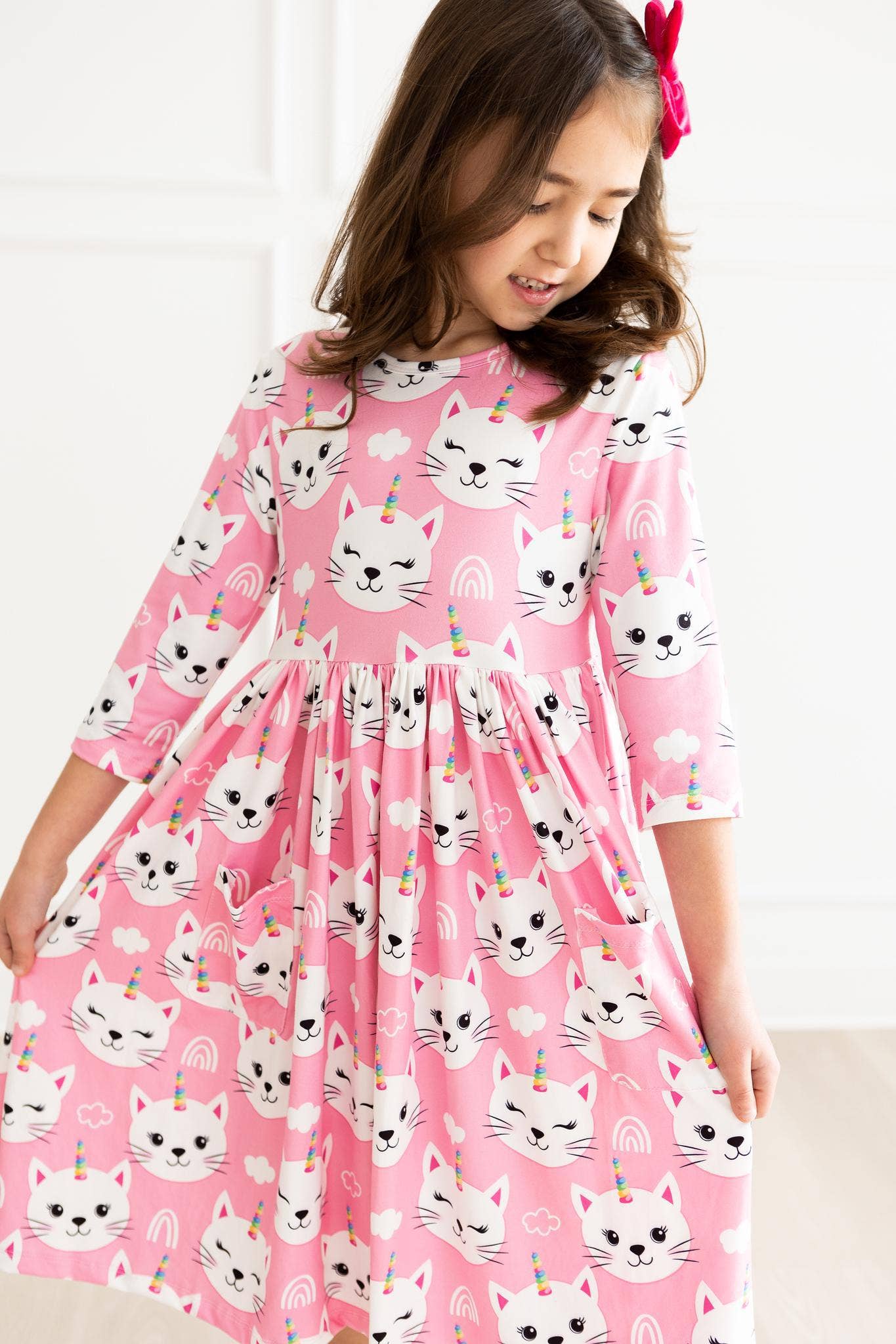 UNICORN KITTIES TWIRL DRESS