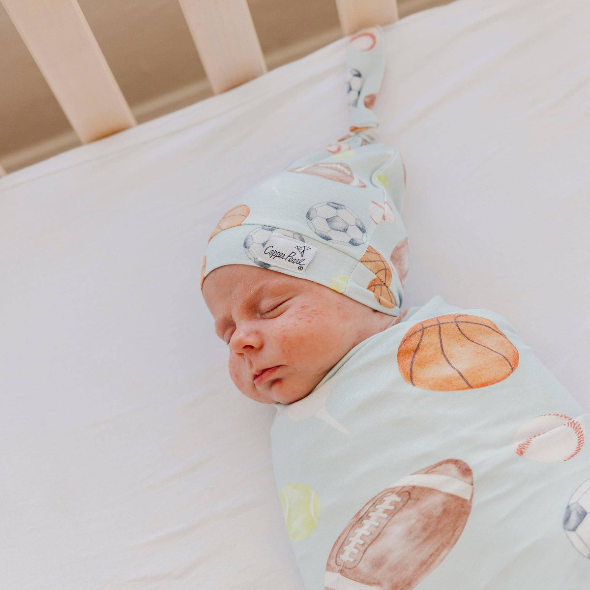 Top Knot Hat - Sports Medley: 0-4 Months