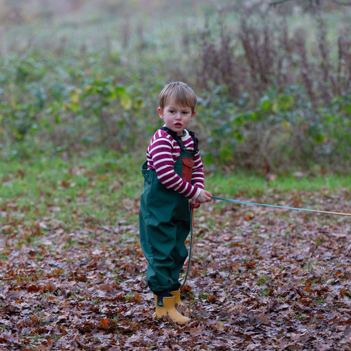 RECYCLED LINED WATERPROOF DUNGAREES || OLIVE