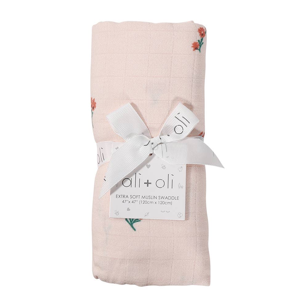 BAMBOO BUSLIN SWADDLE BLANKET || PETITE POSIES