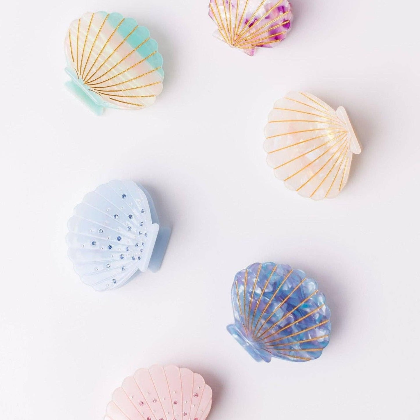 SEASHELL CLAW CLIP || BLUEBIRD SPARKLE