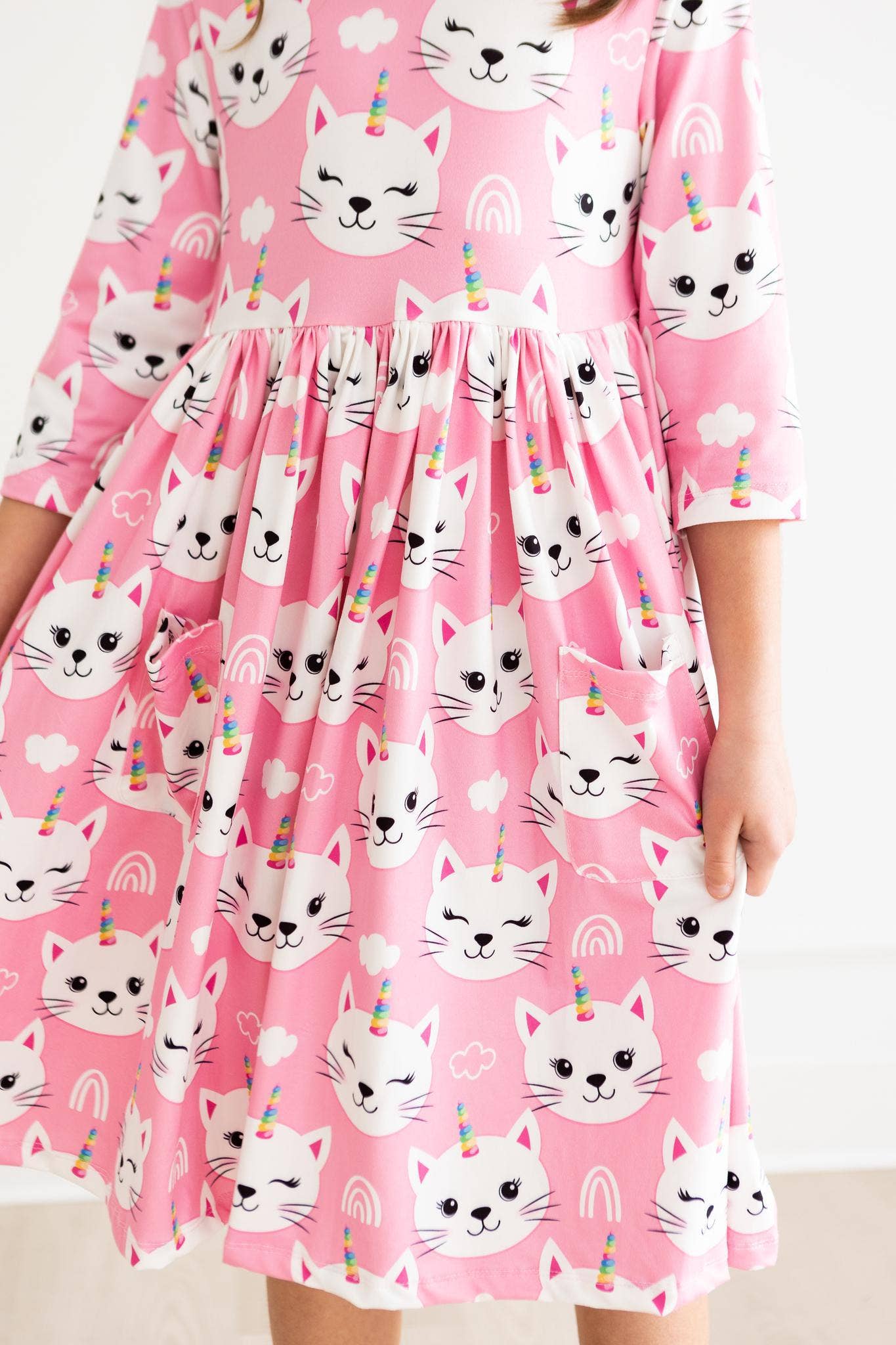 UNICORN KITTIES TWIRL DRESS