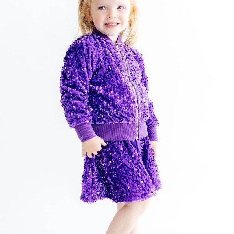 VELVET SEQUIN JACKET || PURPLE