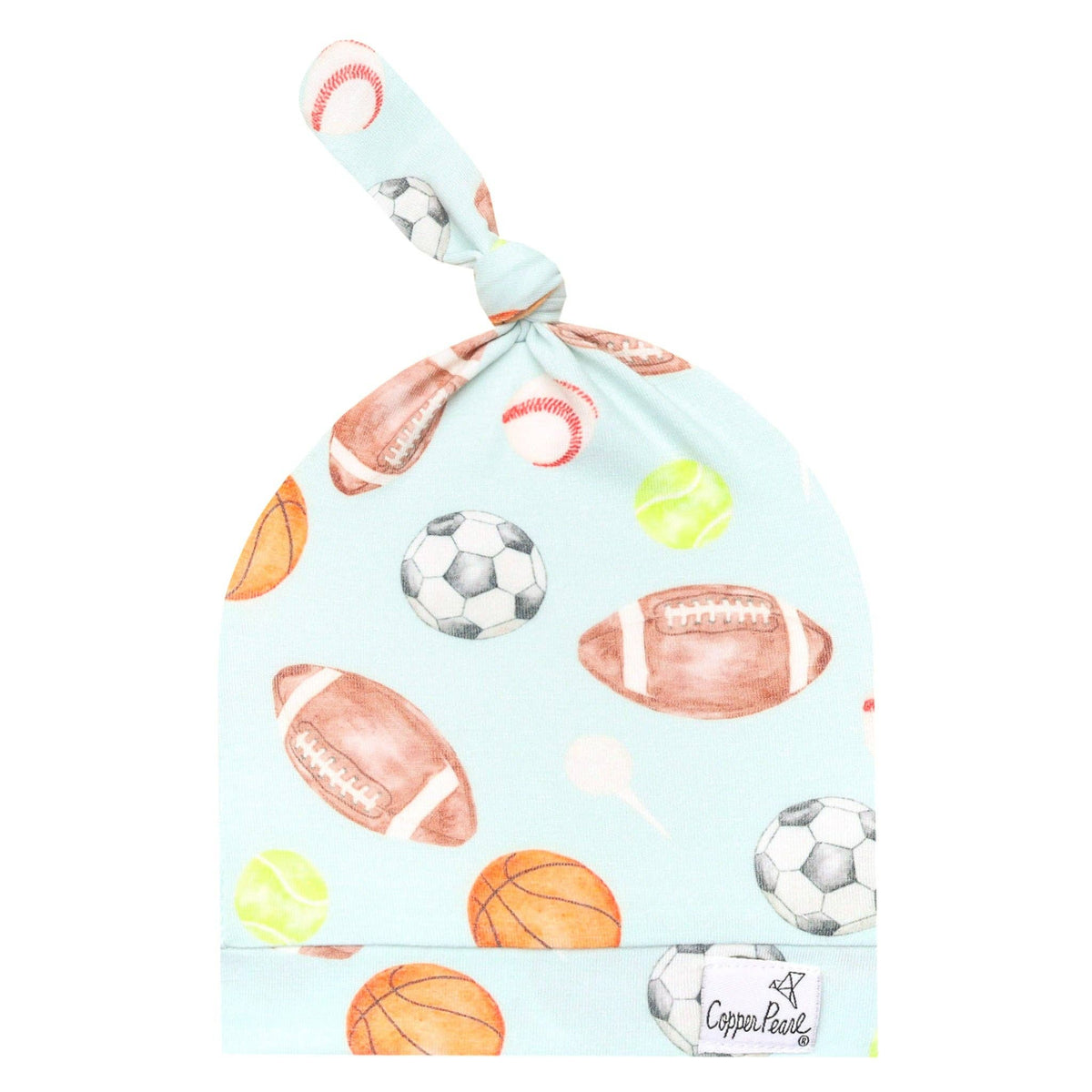 Top Knot Hat - Sports Medley: 0-4 Months