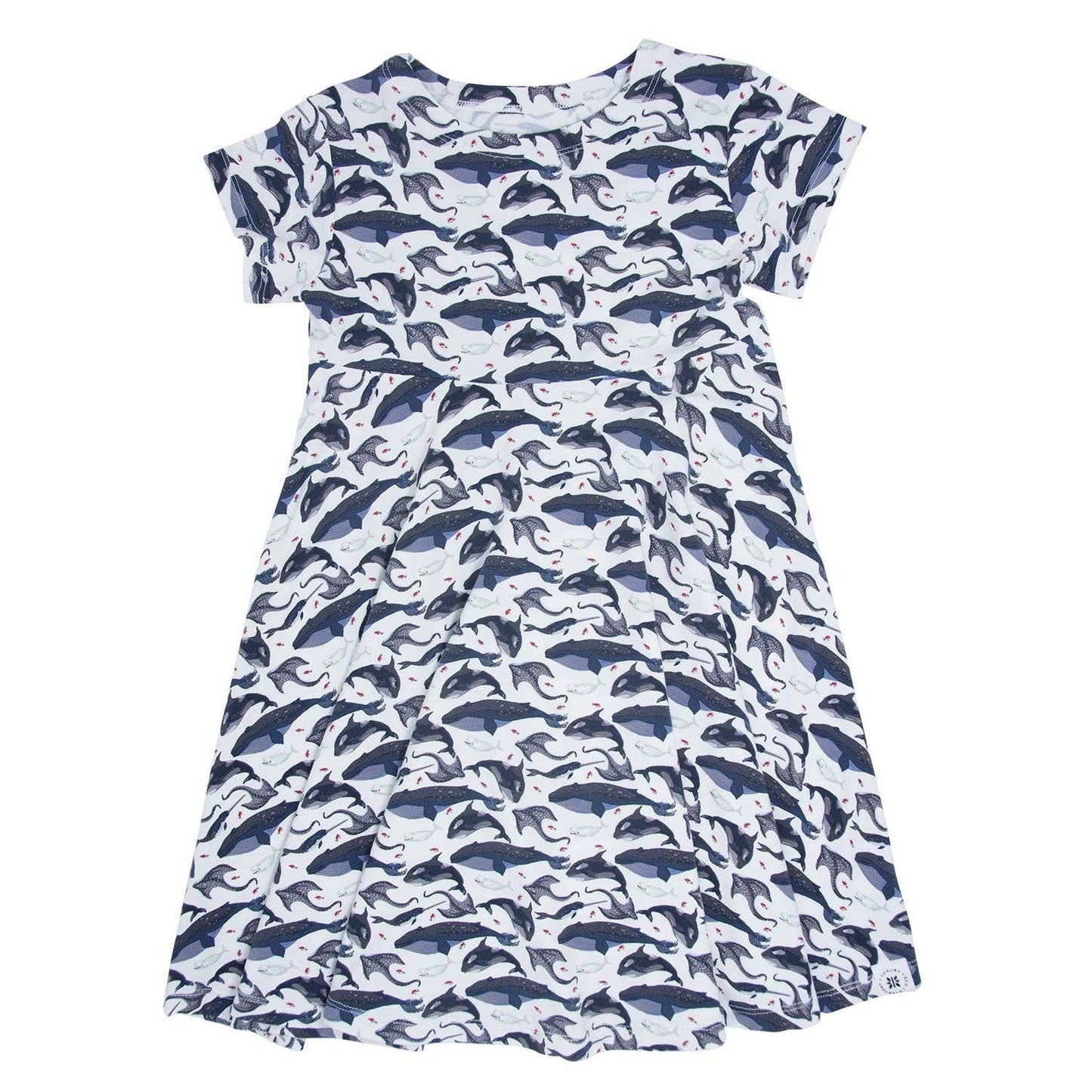 SWIRLY DRESS W/ CAP SLEEVE || A WHALE OF A TALE