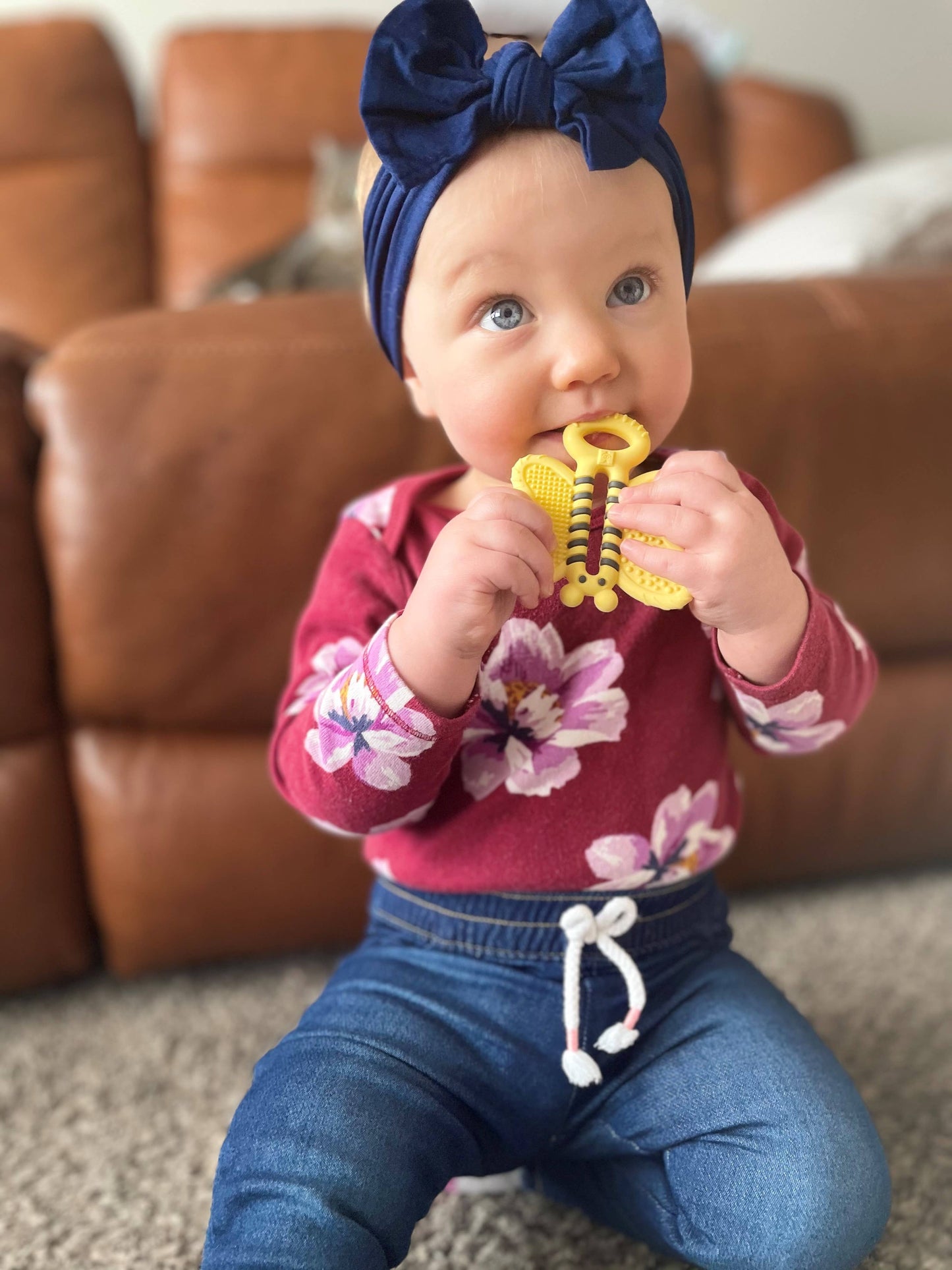 TOOTH BRUSH TEETHER || PINK BUTTERFLY