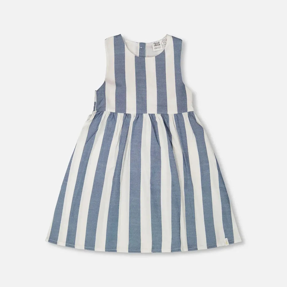 LINEN DENIM STRIPE DRESS