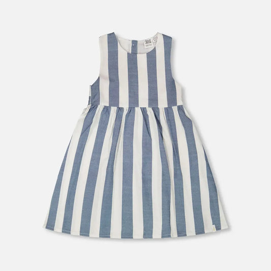 LINEN DENIM STRIPE DRESS